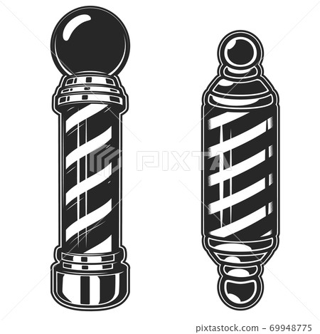 Barber shop pole illustrations on white background. Barber shop pole illustrations on white background. 69948775