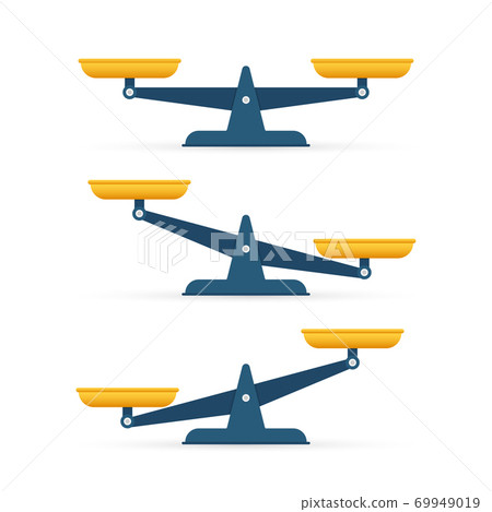 Scales icon. Libra isolated on white background. Vector stock illustration. 69949019