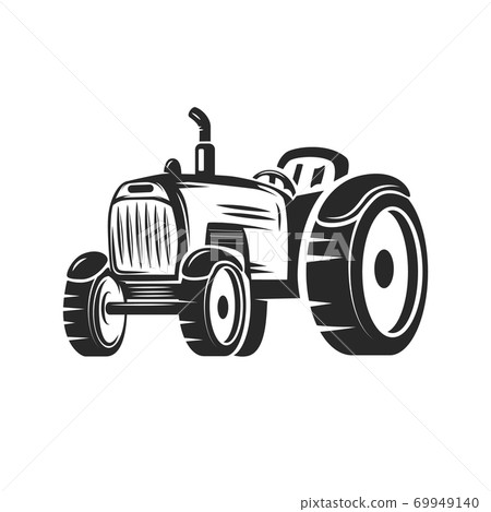 Farmers tractor. Design element for label, emblem, sign, badge. Vector illustration Farmers tractor. Design element for label, emblem, sign, badge. Vector illustration 69949140