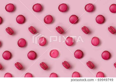 Pink bright Macaroons pattern color matching objects and background Pink bright Macaroons pattern color matching objects and background 69949749