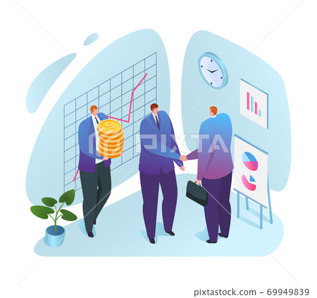 Financial support to business vector illustration. Businessman getting financial aid with lifebuoy. Business help, support, investment. 69949839
