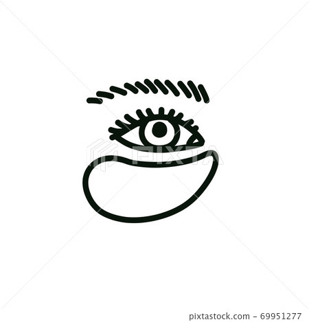 eye beauty patches doodle icon, vector illusration eye beauty patches doodle icon, vector illusration 69951277