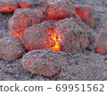 Glowing coal pieces 69951562