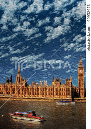 Palace of Westminster and Big Ben Tower in London 69952678