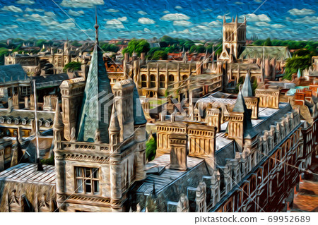 Roofs and towers of Universities in Cambridge Roofs and towers of Universities in Cambridge 69952689