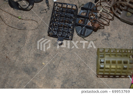 Various fishing tackle for feeder fishing Various fishing tackle for feeder fishing 69953769