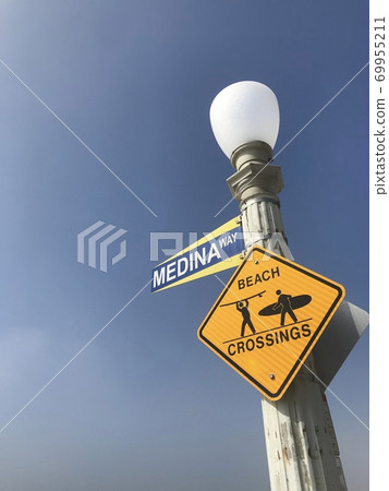 Attention sign for surfers Attention sign for surfers 69955211
