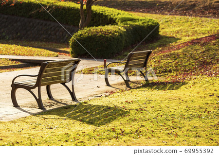 Evening park bench Fukushima City, Fukushima... - Stock Photo [69955392] -  PIXTA