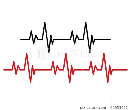 pulse line vector 69955432