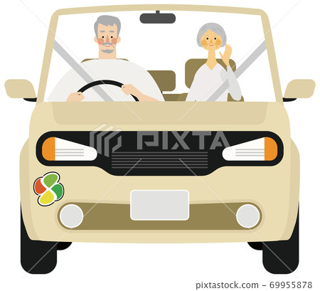 帶老人標記的男人和女人的插圖 69955878