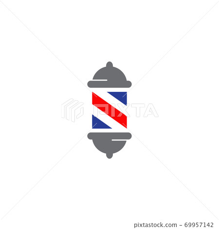Red Blue Barber shop lamp logo design template 69957142