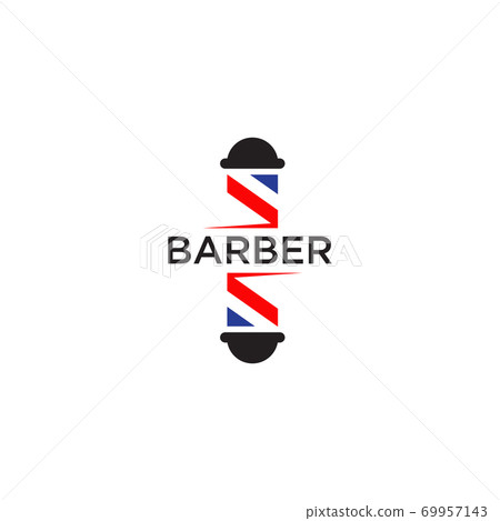 Red Blue Barber shop lamp logo design template 69957143