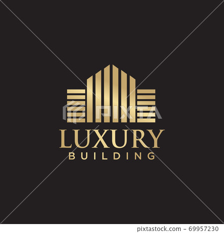 Luxury building logo design with gold color - Stock Illustration ...