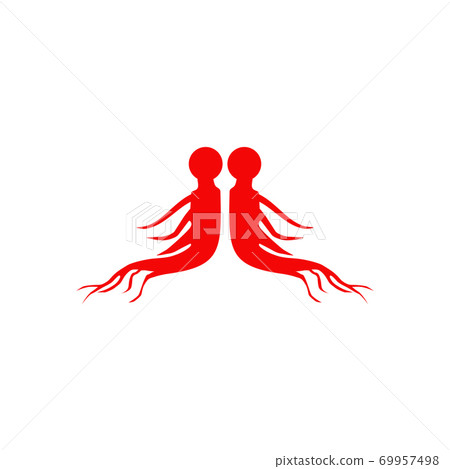 Korean ginseng logo design template 69957498