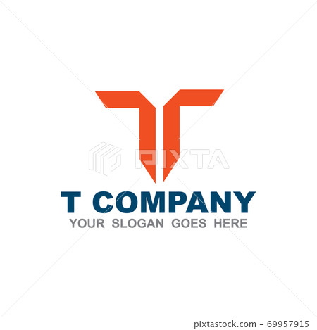 T letter initial logo design template - Stock Illustration [69957915 ...