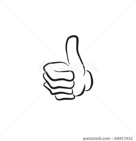 Good Rate Logo With Hand Thumb Up Design Template Stock Illustration
