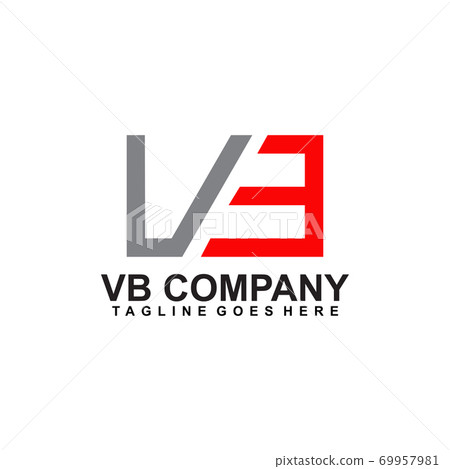 Vb v b swoosh letter logo design with modern Vector Image