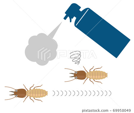 白蟻從殺蟲劑噴霧中逃逸 69958049