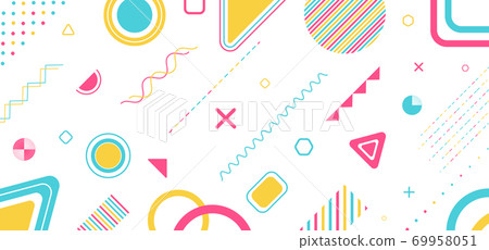 Geometric shape element colorful design concept art style Geometric shape element colorful design concept art style 69958051