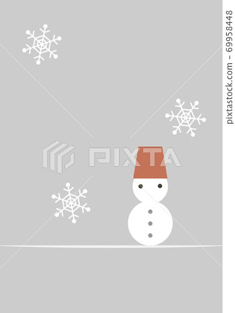 Simple snowman and snowflake illustration 69958448