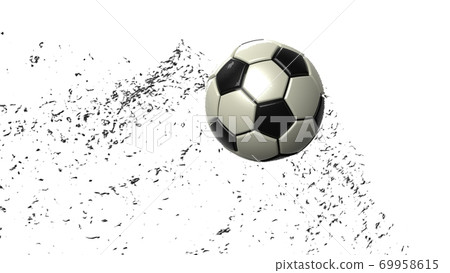 Illustration of soccer ball and fine particles Illustration of soccer ball and fine particles 69958615