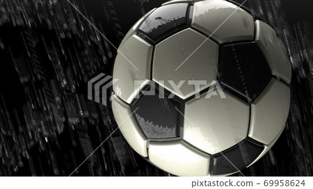 Illustration of soccer ball and fine particles Illustration of soccer ball and fine particles 69958624