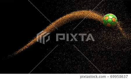 Illustration of soccer ball and fine particles Illustration of soccer ball and fine particles 69958637