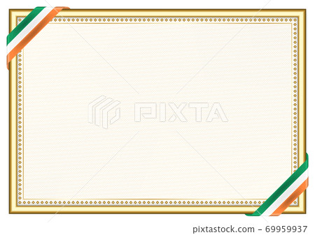 Horizontal frame and border with Ireland flag - Stock Illustration ...