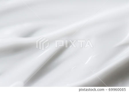 Pure white cream texture as abstract background, food substance or organic cosmetic Pure white cream texture as abstract background, food substance or organic cosmetic 69960085