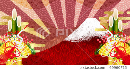 Mt. Fuji New Year sunrise background Mt. Fuji New Year sunrise background 69960713
