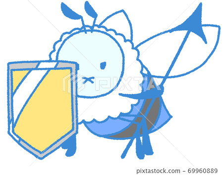 Bees guarding the nest (blue) 69960889