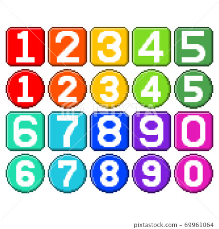 點數字的彩色數字 點數字的彩色數字 69961064