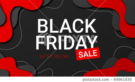 Black Friday banner design template for promotion, vector illustration 69961830