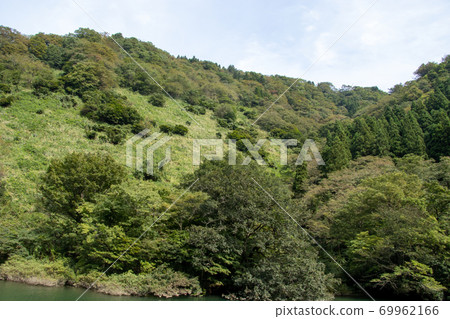 Yodogawa峽谷和觀光船在初秋 Yodogawa峽谷和觀光船在初秋 69962166