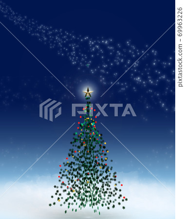 Snowflake Christmas tree [with copy space] - Stock Illustration ...