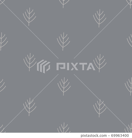 Seamless tree Christmas pattern on a dark background. 69963400