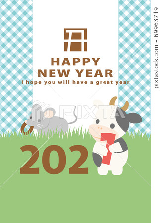 2021 Ox year 2021 number cow New Year's card template 2021 Ox year 2021 number cow New Year's card template 69963719