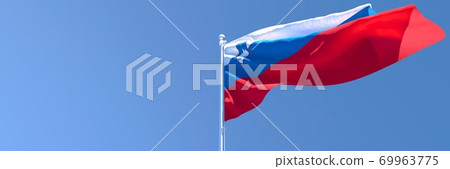 3D rendering of the national flag of Slovenia waving in the wind 69963775