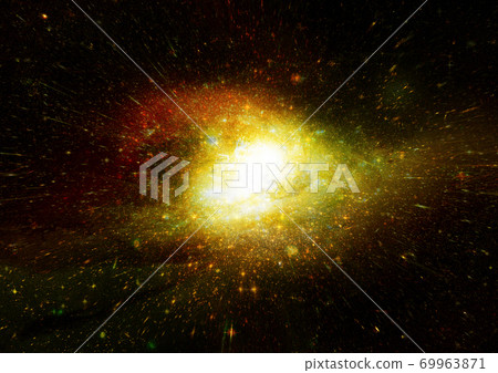 Stars, dust and gas nebula in a far galaxy 69963871