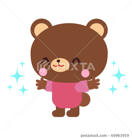 Bear illustration that raises your hand and makes you happy 69963959