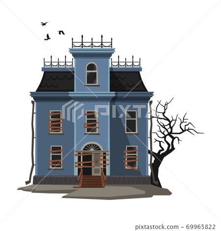 deserted house clipart with trees