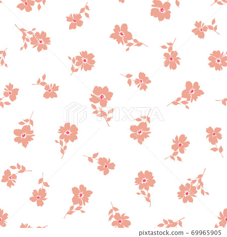 美麗可愛的花朵無縫模式， 69965905