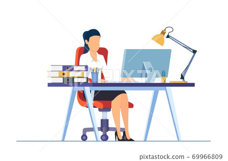 business woman working on computer 69966809