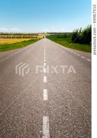 Most asphalt road. Shallow depth of field 69967010