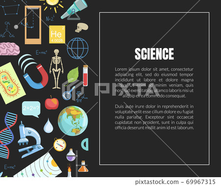 Science Banner Template with Laboratory Equipment and Space for Text, Scientific Research Vector Illustration Science Banner Template with Laboratory Equipment and Space for Text, Scientific Research Vector Illustration 69967315