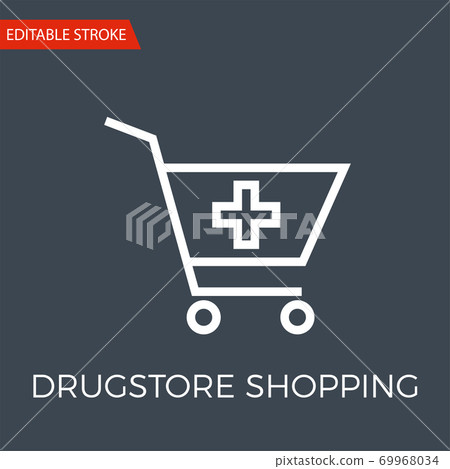 Drugstore Shopping Thin Line Vector Icon 69968034