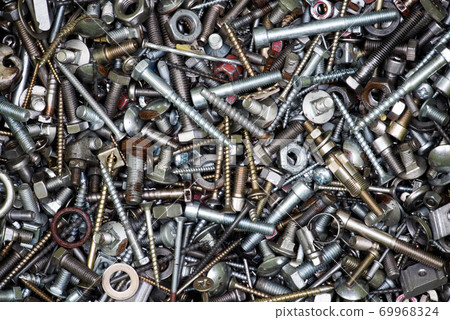 Industrial Steel Fixinng, Mixture of Nuts, Srews and Bolts Industrial Steel Fixinng, Mixture of Nuts, Srews and Bolts 69968324