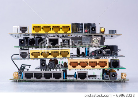 Electronic e-waste recycling industry concept Electronic e-waste recycling industry concept 69968328