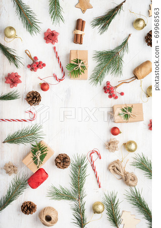 Creative Christmas layout eco friendly presents 69968563