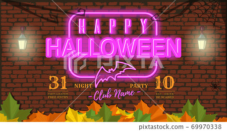 Welcome to Halloween night party. Invitation card Welcome to Halloween night party. Invitation card 69970338